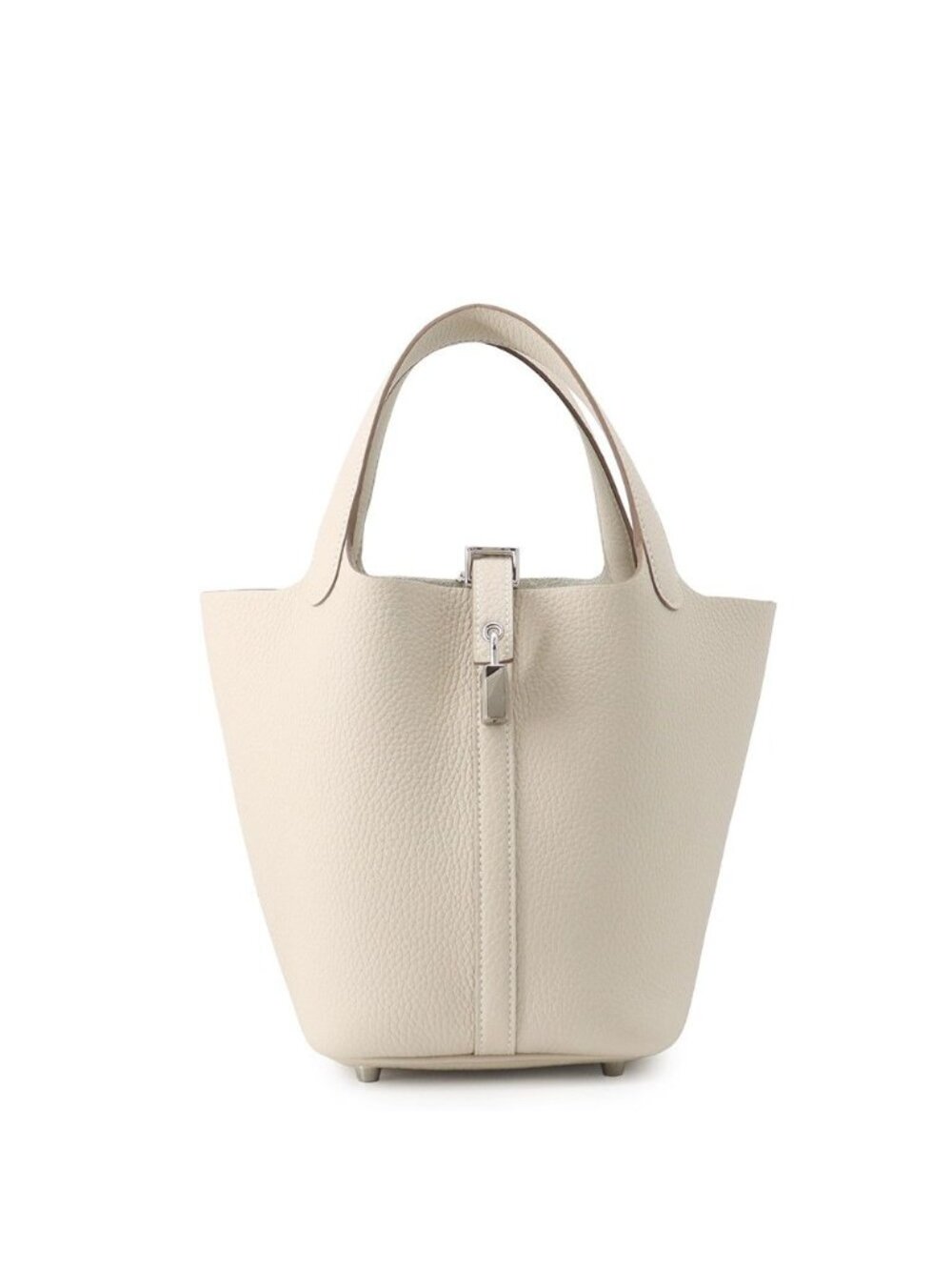 Hermes Handbag Picotin Lock PM Craie Silver Taurillon Clemence